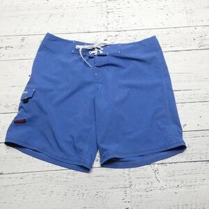 Maui Rippers Board Shorts Womens Size 12 Blue Swim Trunks Polyester Spandex Surf